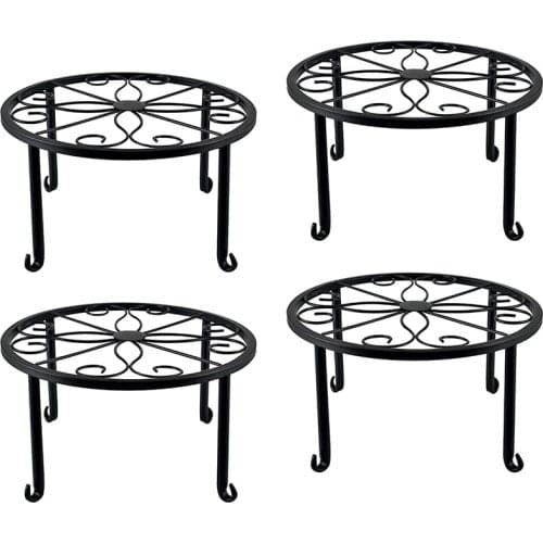 4 Pieces of Plant Stand Indoor and Outdoor Metal Rust-Proof Plant Stand, Classic Flower Pot Stand