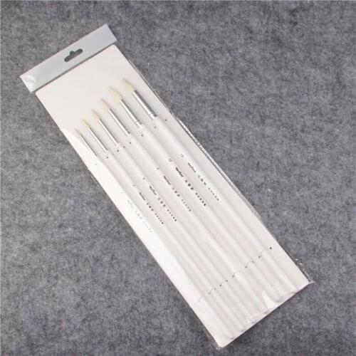 6pcs/Set gouache watercolor brush wool Wooden Handle Paint Brush acrylic brush Set Drawing Art Supplies
