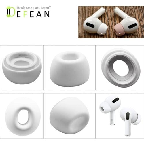 Defean 6PCS Silic gel ear tips ear buds Replacement Memory foamearpads eartips for Apple AirPods Pro Headset
