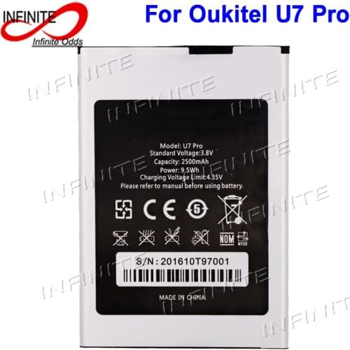For Oukitel U7 Pro Battery High Quality New 2500mAh Bateria Accumulator
