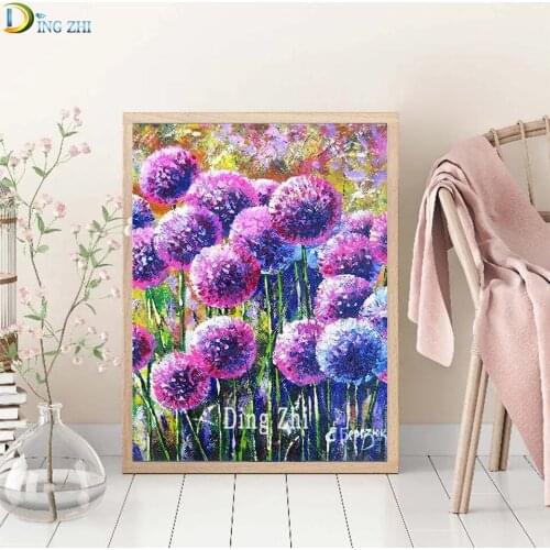Diy Diamond Painting Dandelion Colorful Square/Round Diamond Embroidery Mosaic Flower Wall Stickers Cross Stitch Handmade Gift