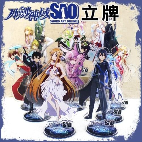 Anime Sword Art Online Acrylic Stand Model Toys Asuna Kirito Anime Acrylic Stand Figure Decoration Cosplay Action Figure Collect