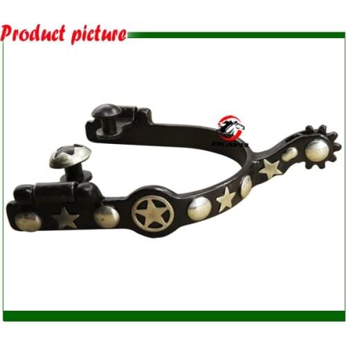Free shipping Antique western spur,with GS dots/cutout star,horse spur.With GS trims.(RSP5124)
