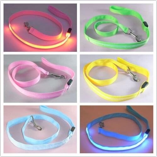 Battery Style Silk Screen LED Luminous Traction Belt Luminous Nylon Pet with Dog Leash Dog Leash