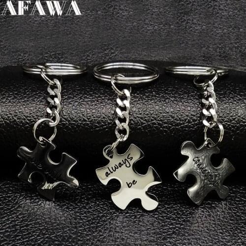 3 PCS Best Friend Stainless Steel Key Ring for Women We Will Always be Connected Keyrings Jewelry Gift llaveros K77378B