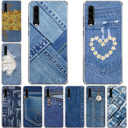Jeans Cowboy Denim printed Phone Case For Huawei P10 P20 P30 P40 Mate 30 20 10 Lite Pro P Smart Z Plus 2019 2018 Cover Coque