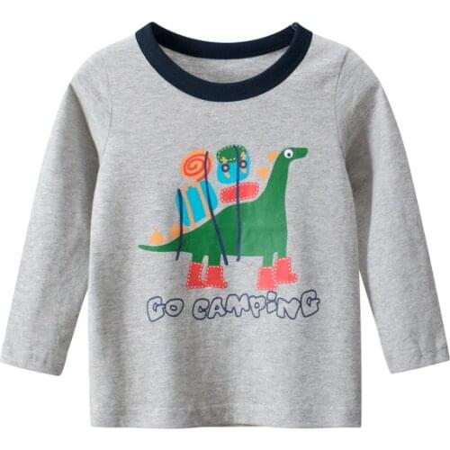 Autumn Spring Baby Clothes Children Boys Girls Cotton cartoon Dinosaur Long Sleeve T-shirt boy girl Tops Kids Tee For 2-9Years