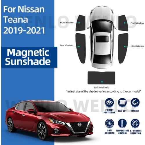 For Nissan TEANA 2019-2021 Sun Protector Block UV Sunshades Heat Isolation Darkening Mesh Easy Installment Nets Nylon Curtains