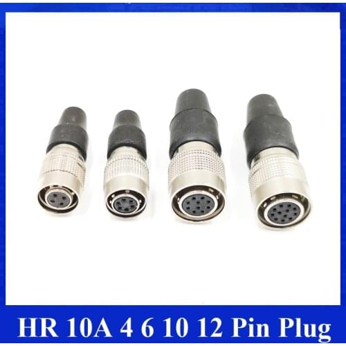 Hirose 10A 4 6 10 12 pin Female Plug HR10A-7P- 4S 6S, HR10A -10P-10S 12S Female connector, Small HD Basler GIGE CCD Camera Plug