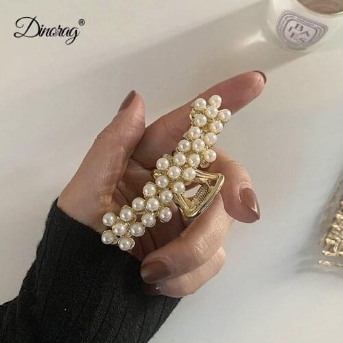 Exquisite Pearl Hair Clips Big Hair Claws Metal Clamp Hair Crab Hairpins Barrette Headwear For Women Girls Hair Accessories