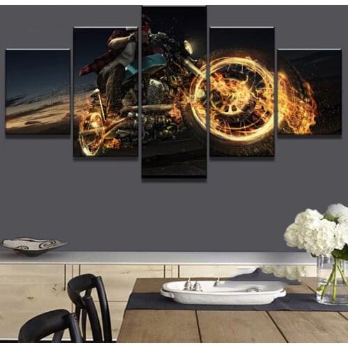 5 Panels rhinestone painting Full square Diamonds painting Motorcycle full square round drill DIY diamond art 5d mosaic Decor