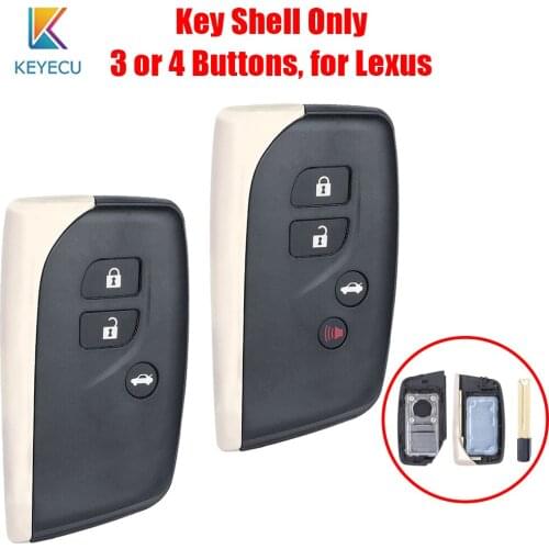 Keyecu Smart Prox Remote Car Key Shell Case Cover 3 4 Buttons for Lexus LS460 LS600h 2013 2014 2015 2016 2017 HYQ14ACX