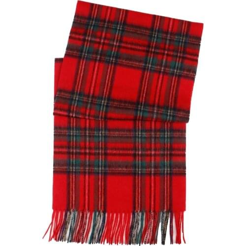 2021 Highly Selected 100% Wool Dark Red Scottish Plaid Scarves ,Warm Winter Men Scarf Houndstooth Comfortable Winter Scarves Man