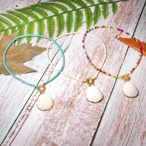 MOON GIRL Bohemian Natural Shell Choker Bib Collares for Women Fashion Boho Vinatge Cowrie Pendant Necklace Dropshipping