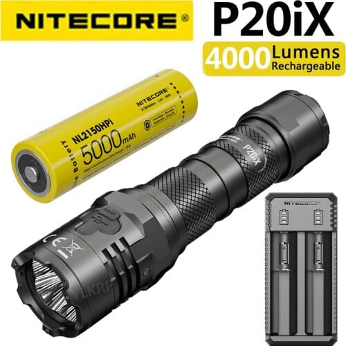 NITECORE P20iX 4000 lumens Generation X strong light tactical flashlight, equipped with NL2150HPi battery