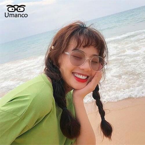 Umanco 2021 New Summer Beach Oval Sunglasses For Women Men PC Frame AC Lens Fashion Designer Brand Travel Party Accessories Gift