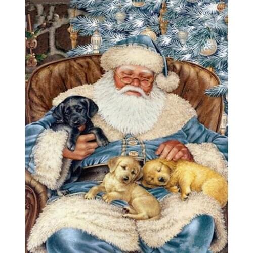 Santa Claus 11CT Embroidery Kit Craft Needlework Set Cotton Thread Canvas Printed Christmas Gift Home Decor New Design