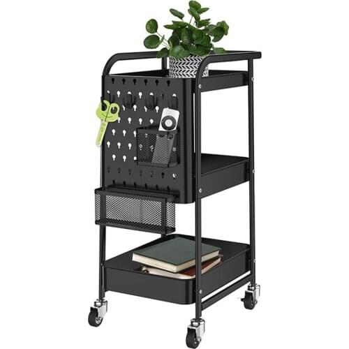 Kitchen Stroller Floor Multi - Layer Removable Shelves with Wheelbarrow Storage and Finishing Rack