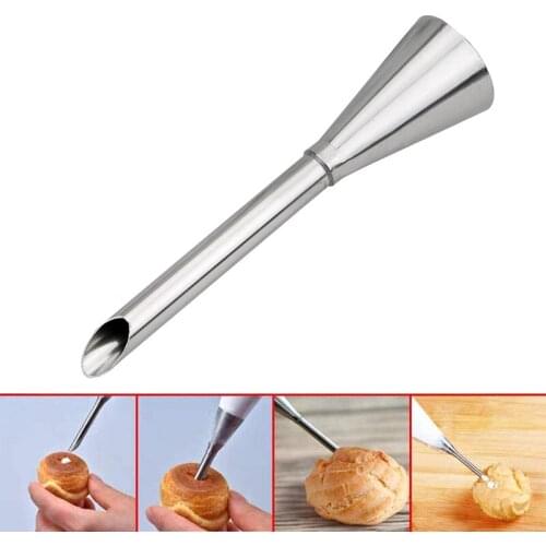 Cream Icing Piping Puff Nozzle Tip Stainless Steel Cupcake Puff Injection Puff Pastry Chef Tool Cream Butter Baking Piping Tube