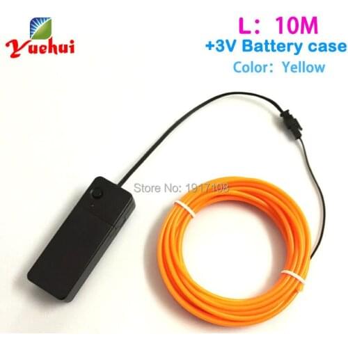 Brand design 10Meters 3.2mm 10 colors Trendy EL wire cable rope LED Neon Thread Powered by 3A for wedding decoration
