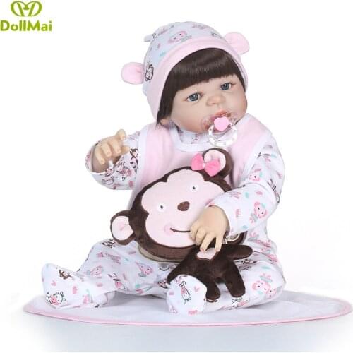 NPKCOLLECTION creative cute handmade 23inch 57cm Full silicone vinyl Reborn Baby Dolls Toddler bebe alive kids Birthday Gift