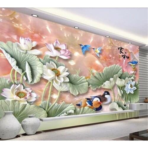 Beibehang Customized Wallpaper 3D Photos Fashion Colorful Art Aesthetic Lotus TV Background Wall Home Decoration papel de parede