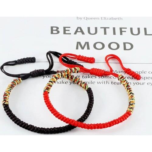 Charm Tibetan Buddhist Bracelet Braided Handmade Knots Lucky Rope Adjustable Bracelets&Bangle For Women Men Fashion Jewelry Gift