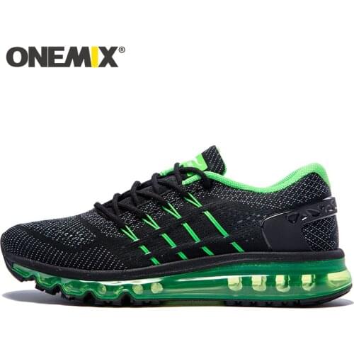ONEMIX 2021 New Men Running Shoes Sneakers Luxury Brand Breathable Knitted Vamp Air Cushion Damping Sports Basket Shoes Big Size