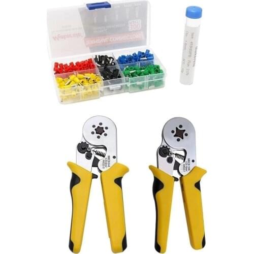 Makerele Crimping Pliers Tool Self-adjustable MKHSC8 Electric Tube Terminals Mini Box Sets E2508 300pcs Pen Soldering Wire 10G