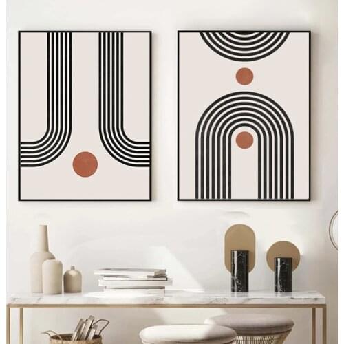 Scandinavian Style Geometry Nordic Posters and Prints Canvas Painting Boho Style Wall Pictures for Living Room Home Decoration