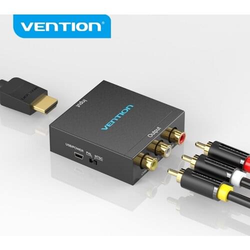 Vention HDMI to AV Converter HDMI to RCA CVBS L/R Video Adapter 1080P HDMI Switch with Mini USB Power Cable for TV Box AV HDMI