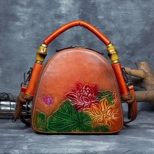 2021 Luxury Handbags Women Bags Designer Embossing Floral Tote Bag Ladies Party Genuine Leather Tote Bags Woman Shopping Handbag