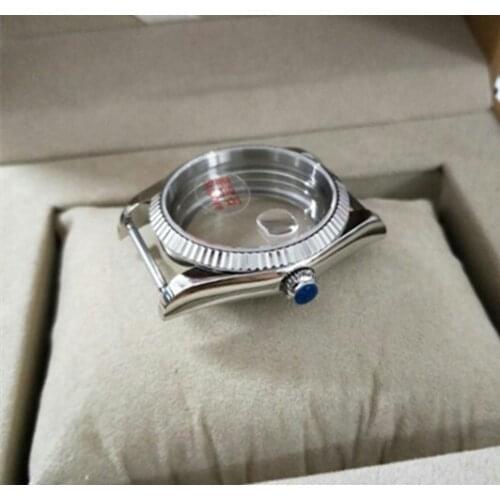 36mm Retro Steel Datejust Fluted Bezel Watch Case Movement Replacement For ETA 2824 Watch Repair Tool parts