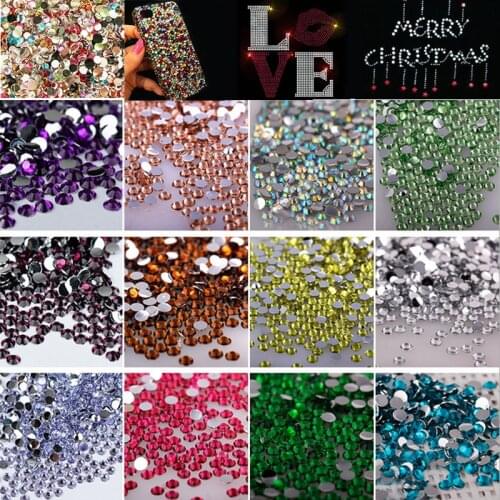 3mm 15 Colors 2000 Pcs Clear Crystal Stone FlatBack Rhinestones Trim Strass Glitter DIY Nail Art Craft Dress Phone Decoration
