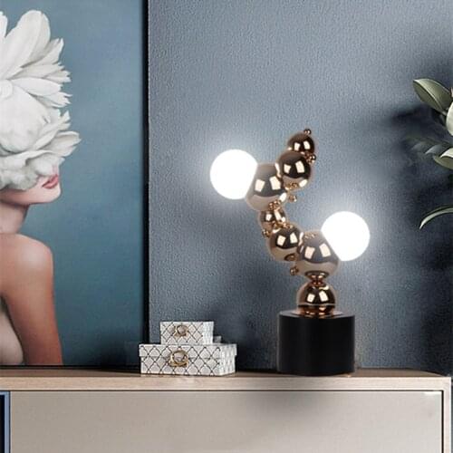 Nordic Style Stainless Steel Ball Led Table Lamp Art Italy Designer Bedroom Bedside Studio Parlor Bar Decoration Table Lighting