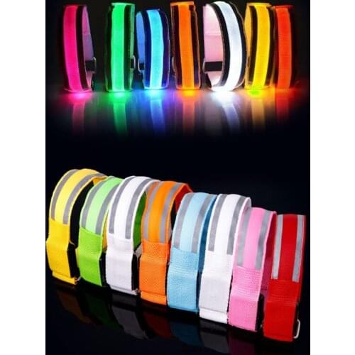Reflective LED Light Armband Arm Strap Safety Belt For Night Cycling Running