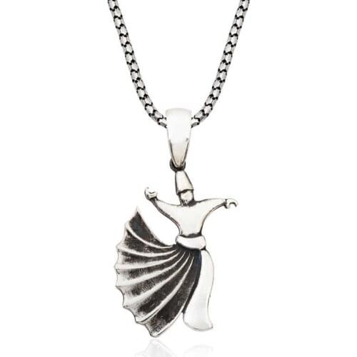 Tevuli 925 Sterling Silver Whirling Dervish Male Necklace