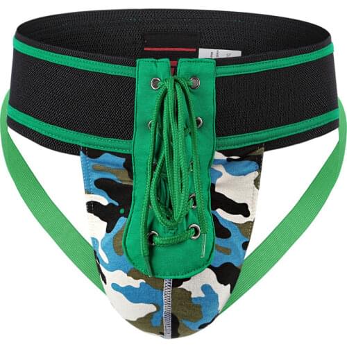 Sexy Thong Men Jockstrap Underwear Mens Briefs Lacing Penis Pouch Lingerie Open Front Underpants Male Homme Panties Sleepwear