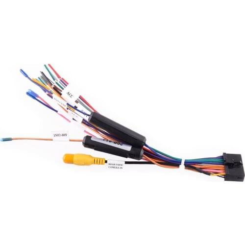 Universal Wiring Harness Connector Adapter Auto Car for 1 or 2 DIN Android Stereo Radio DVD Black 20 Pins