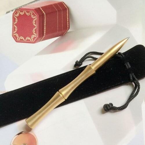 Sophisticated Handmade Brrass Signature Pen Solid Portable Pocket Metal Bambo Gel Pen Tactical Pen Self Defense EDC