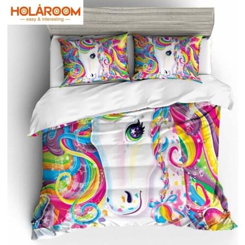 2/3pcs Duvet Cover Sets Cartoon Unicorn Duvet Cover With Pillowcases Multi-size Bedding Set Unicorn Decorations Bedding Set