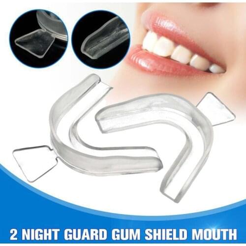 2pcs Transparent Night Protective Gum Shield Mouth Trays Brusism Teeth Whitening Anti-grinding Boxing Tooth Protection Equipment