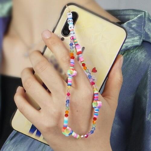 2021 Fashion style Letter Mobile Chain Fashion Handbag Strap Lanyard U Disk Card Mobile Phone Chain Straps phone Hang Rope