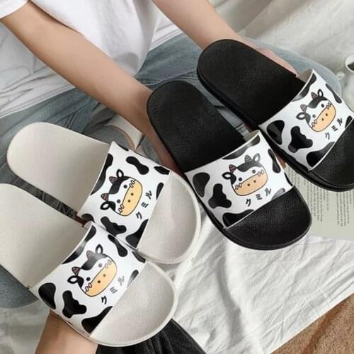 2021 Summer Fashion Women Casual Cow Sweet Honey Lovely Cute Comfort Indoor And Outside Home Slippers Ladies Sandalias Sandals