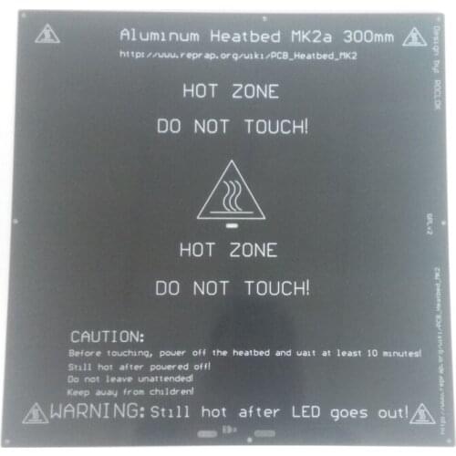 3d printer heat bed MK2A heating bed RAMPS 1.4 PCB aluminum plate black 300mmx300mmx3mm 1pcs