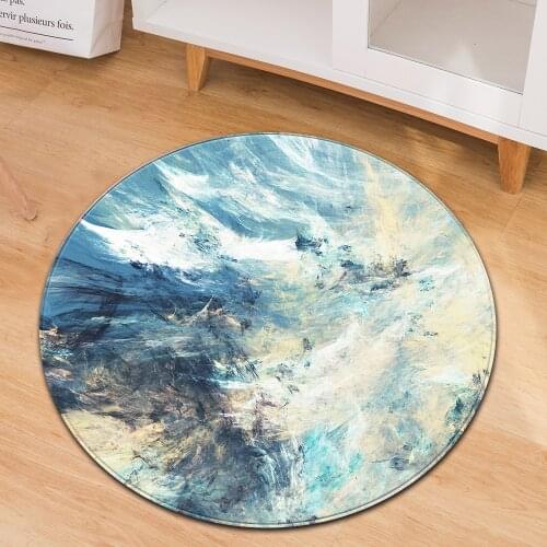 40 / 60 / 80 / 100cm Big Round Marble Floor Mat Home Decoration Velvet Ourdoor Living Room Computer Desk Carpet Mats and Rugs