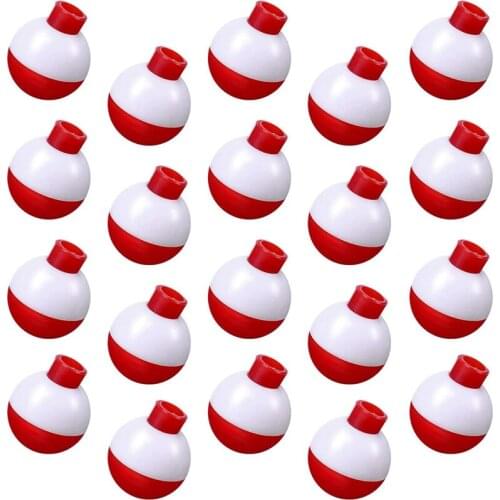 50 Pcs 1 Inch Fishing Bobbers Float Bobbers Push Button Round Buoy Floats for Fishing Tackle Accessories