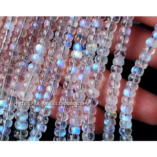 AAA LOOSE BEADS white Moonstone smooth Roundelle 4-5mm Wholesale for DIY jewelry necklace 35cm