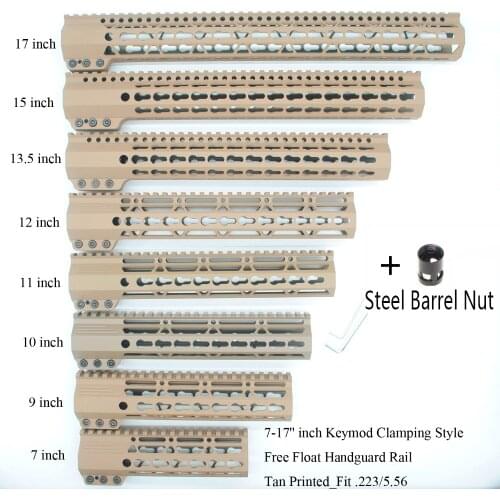 AR15 Keymod Free Float Rail Mount Handguard Mount Bracket with Detachable Rails Barrel Nut Picatinny Rail Section