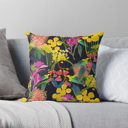 Australian Wild Flowers Throw Pillow Cushion Cover Polyester Throw Pillows Case On Sofa Home Living Room Car Seat Decor